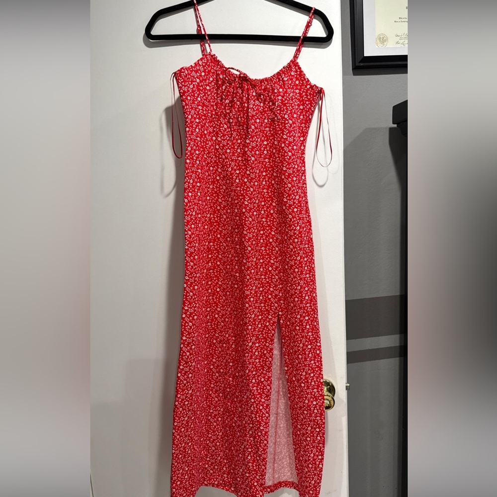 Zara Red Floral Sleeveless Dress